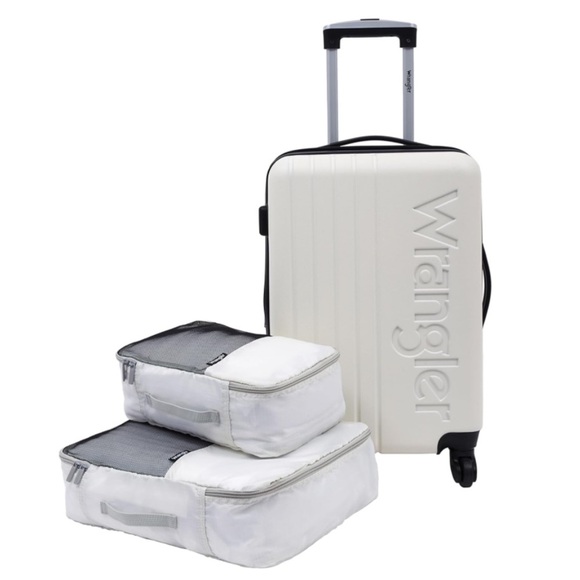 Wrangler 3 Piece Luggage/Packing Cube Set | 20" Carry-On | White | NEW/NIB!!🩶 - Picture 1 of 11